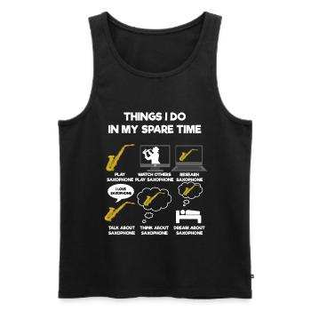 Saxophon - Männer Premium Bio Tank Top - Schwarz - Vorne - Michal (187cm)