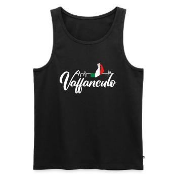 Vaffanculo Heartbeat - Débardeur bio Premium Homme - noir - Devant - Michal (187cm)