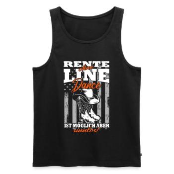 Rente ohne Line Dance ist möglich aber sinnlos - Männer Premium Bio Tank Top - Schwarz - Vorne - Michal (187cm)