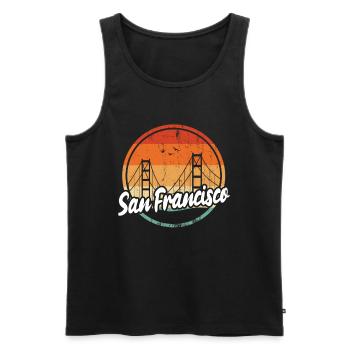 San Francisco Golden Gate Brücke - Männer Premium Bio Tank Top - Schwarz - Vorne - AI Model Male 178 light (178cm)