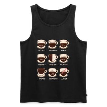 Kaffee - Männer Premium Bio Tank Top - Schwarz - Vorne - Michal (187cm)