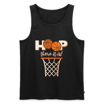Panier de basket-ball - Débardeur bio Premium Homme - noir - Devant - AI Model Male 178 light (178cm)
