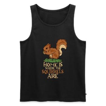 Squirrel Lover Gift Woman Squirrel - Men's Premium Organic Tank Top - black - Front - Michal (187cm)