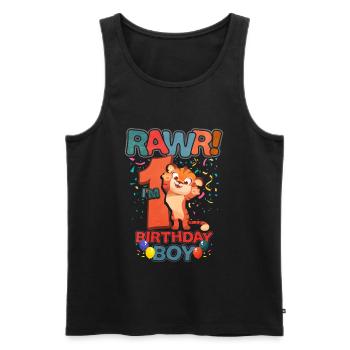 1. Geburtstag - Männer Premium Bio Tank Top - Schwarz - Vorne - AI Model Male 178 light (178cm)