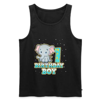 1. Geburtstag - Männer Premium Bio Tank Top - Schwarz - Vorne - AI Model Male 178 light (178cm)