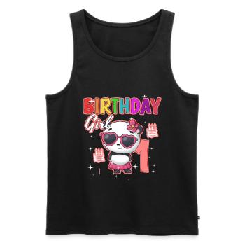 Birthday child 1 panda - Men's Premium Organic Tank Top - black - Front - AI Model Male 178 light (178cm)