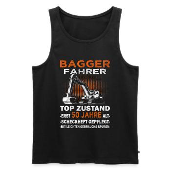 Baggerfahrer Top Zusand - Bagger Baggerführer - Männer Premium Bio Tank Top - Schwarz - Vorne - AI Model Male 178 light (178cm)
