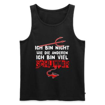 Lustiger Spruch Teufelin Teufel geschenk - Männer Premium Bio Tank Top - Schwarz - Vorne - Michal (187cm)
