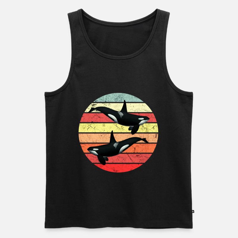 Orca - Retro - Männer Premium Bio Tank Top - Schwarz