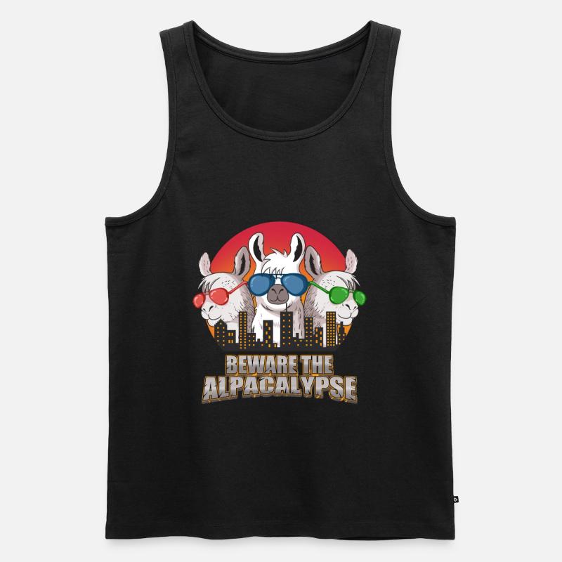 Alpaka - Männer Premium Bio Tank Top - Schwarz