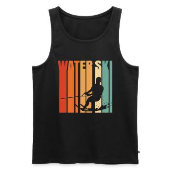 Water ski - Men's Premium Organic Tank Top - black - Front - AI Model Male 178 light (178cm)