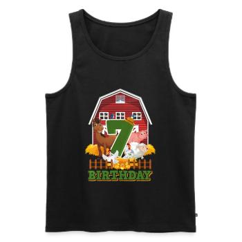 7. Geburtstag - Männer Premium Bio Tank Top - Schwarz - Vorne - AI Model Male 178 light (178cm)