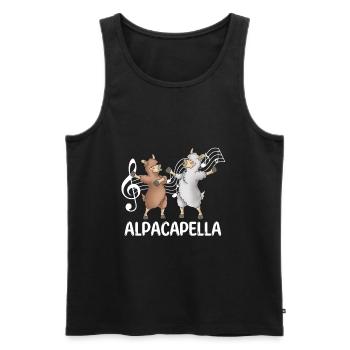 Alpaka - Männer Premium Bio Tank Top - Schwarz - Vorne - Michal (187cm)