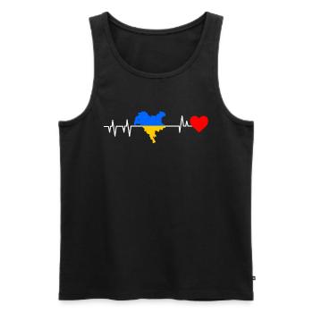 Kiew Herzschlag Geschenk - Männer Premium Bio Tank Top - Schwarz - Vorne - AI Model Male 178 light (178cm)