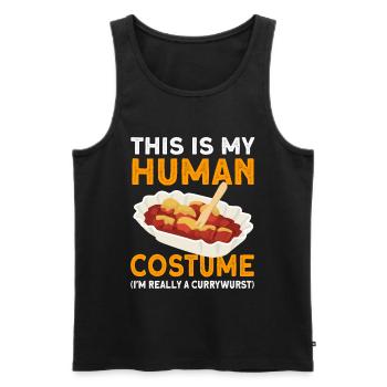 Currywurst Edible Sausage Gift - Men's Premium Organic Tank Top - black - Front - AI Model Male 178 light (178cm)