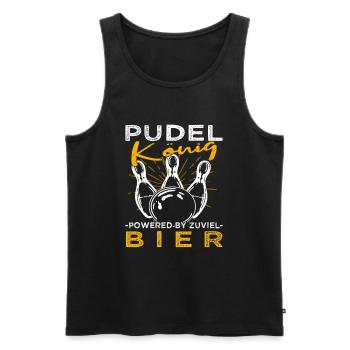 Pudelkönig - Kegelkönig - Kegelclub - Männer Premium Bio Tank Top - Schwarz - Vorne - Michal (187cm)