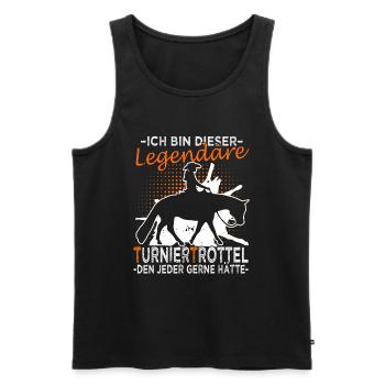 Turniertrottel - Turnierreiter - Westernreiter - Männer Premium Bio Tank Top - Schwarz - Vorne - Michal (187cm)