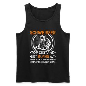 Schweisser - Top Zustand erst 50 Jahre - Schweißer - Männer Premium Bio Tank Top - Schwarz - Vorne - Michal (187cm)