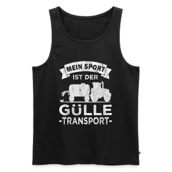 Gülle - Transport - Güllefahrer - Landwirt - Männer Premium Bio Tank Top - Schwarz - Vorne - Michal (187cm)