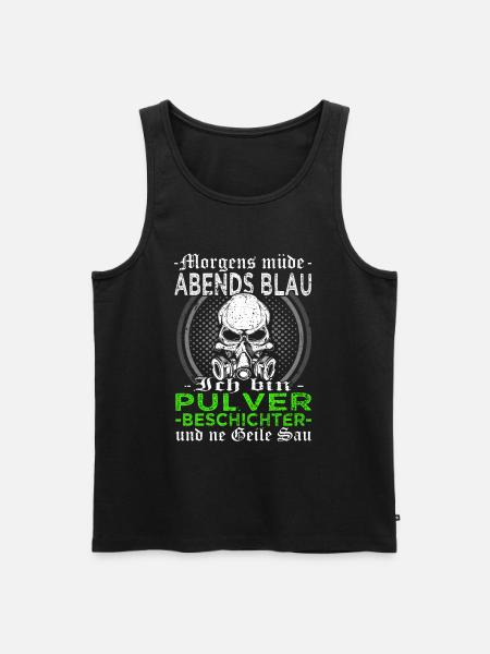 Pulverbeschichtung - Oberflächenveredlung - Männer Premium Bio Tank Top - Schwarz