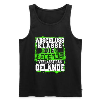 Abschlussklasse - Die Legende - Abitur - Matura - Männer Premium Bio Tank Top - Schwarz - Vorne - AI Model Male 178 light (178cm)