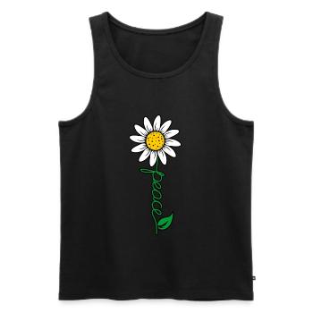 World Peace Freedom Flowers Gift - Men's Premium Organic Tank Top - black - Front - AI Model Male 178 light (178cm)