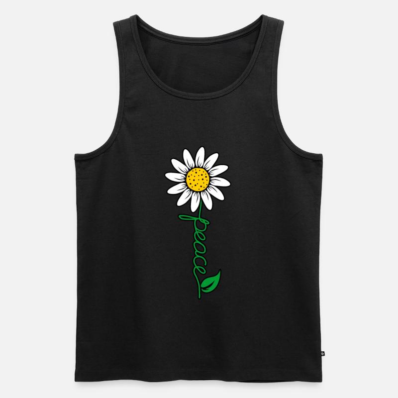Weltfriedensfreiheits blumen geschenk - Männer Premium Bio Tank Top - Schwarz