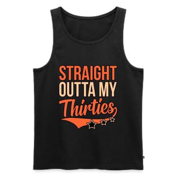 Birthday Thirties Gift - Men's Premium Organic Tank Top - black - Front - AI Model Male 178 light (178cm)