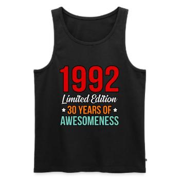 Birthday 1992 Limited Edition 30 years gift - Men's Premium Organic Tank Top - black - Front - Michal (187cm)