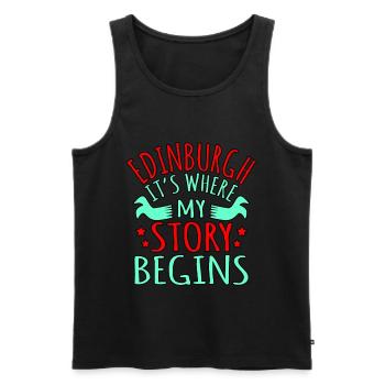 Edinburgh Story geschenk - Männer Premium Bio Tank Top - Schwarz - Vorne - AI Model Male 178 light (178cm)