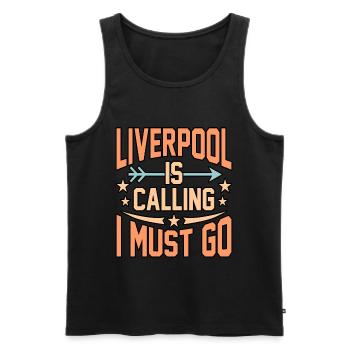 Liverpool visit gift - Men's Premium Organic Tank Top - black - Front - AI Model Male 178 light (178cm)