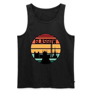 Glasgow City Skyline Cadeau - Débardeur bio Premium Homme - noir - Devant - AI Model Male 178 light (178cm)