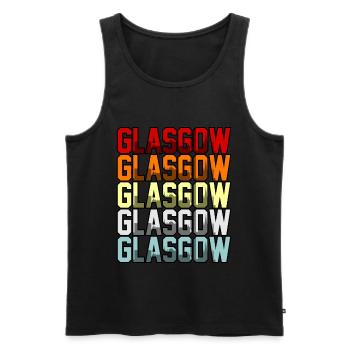 Glasgow Ecosse Cadeau de Voyage - Débardeur bio Premium Homme - noir - Devant - AI Model Male 178 light (178cm)