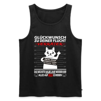 Glückwunsch zur Flucht Verräter - Jobwechsel - Männer Premium Bio Tank Top - Schwarz - Vorne - AI Model Male 178 light (178cm)