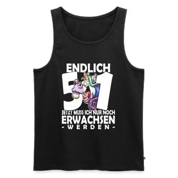 Endlich 51 Jahre - 51. Geburtstag - Männer Premium Bio Tank Top - Schwarz - Vorne - Michal (187cm)