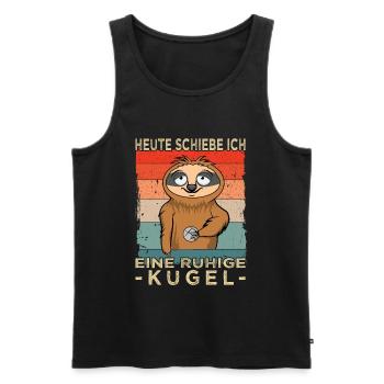Boule Faultier - Boccia - Boulespieler - Männer Premium Bio Tank Top - Schwarz - Vorne - Michal (187cm)