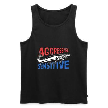 Angeln Aggressiv Empfindliches Geschenk - Männer Premium Bio Tank Top - Schwarz - Vorne - AI Model Male 178 light (178cm)