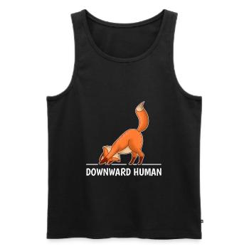Yoga Fuchs - Männer Premium Bio Tank Top - Schwarz - Vorne - Michal (187cm)
