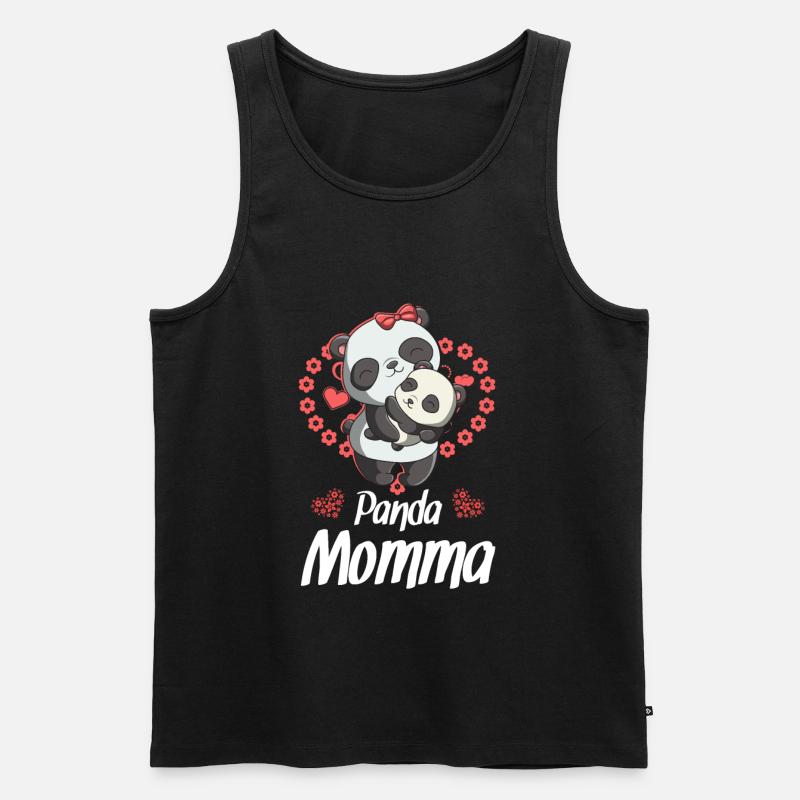 Panda-mama - Männer Premium Bio Tank Top - Schwarz