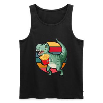 Dinos Dear French Fries Gift - Men's Premium Organic Tank Top - black - Front - Michal (187cm)