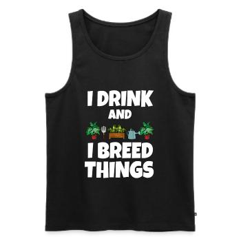 Drink plant gift - Men's Premium Organic Tank Top - black - Front - Michal (187cm)