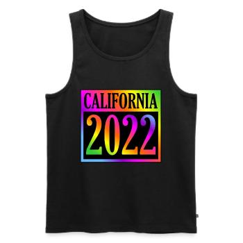 Cadeau Californie 2022 - Débardeur bio Premium Homme - noir - Devant - AI Model Male 178 light (178cm)