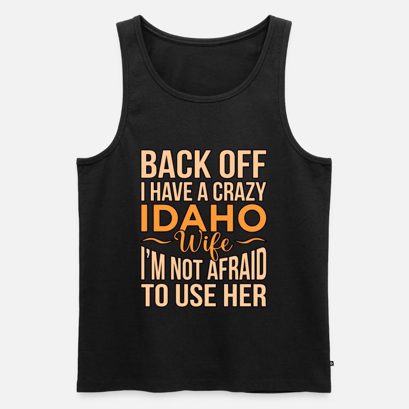 Verrücktes Idaho ehefrau geschenk - Männer Premium Bio Tank Top - Schwarz