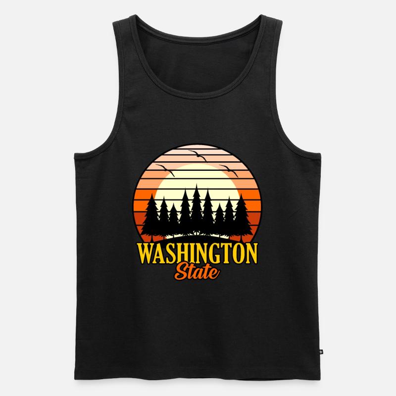Washington State Geschenk - Männer Premium Bio Tank Top - Schwarz