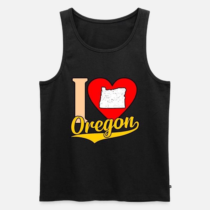 Ich Liebe Oregon geschenk - Männer Premium Bio Tank Top - Schwarz