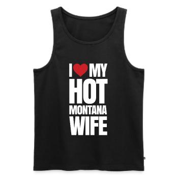 Cher cadeau de femme montana - Débardeur bio Premium Homme - noir - Devant - Michal (187cm)