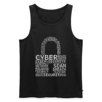 Cyber Security Wordcloud Padlock - Men's Premium Organic Tank Top - black - Front - AI Model Male 178 light (178cm)