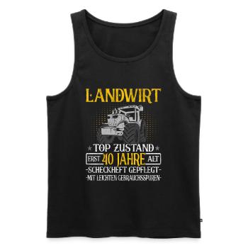 Landwirt 40 Jahre - Landwirtschaft - Bauernhof - Männer Premium Bio Tank Top - Schwarz - Vorne - Michal (187cm)