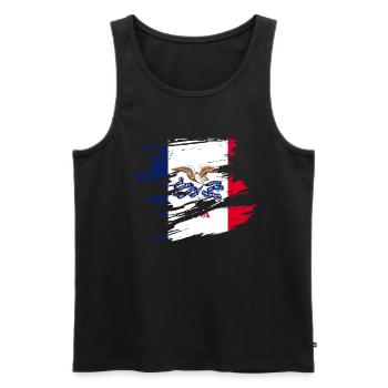 Cadeau de la ville natale de l’Iowa - Débardeur bio Premium Homme - noir - Devant - AI Model Male 178 light (178cm)