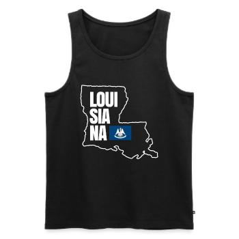 Louisiane Home Travels Cadeau - Débardeur bio Premium Homme - noir - Devant - Michal (187cm)